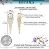 image:imageAustrian Crystal Long Tassel Dangling Drop Earrings for Women Round Leverback Earrings 14K Gold Plated Hypoallergenic Jewelry GiftWhite