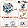 image:imageAustrian Crystal Multicolored Cilp On Earrings for Women  14K gold plated brasscolorful crystalnonpiercedsoft silicone padsgift boxBlue Green CrystalsRose Goldtone