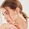 image:imageAustrian Crystal Multicolored Cilp On Earrings for Women  14K gold plated brasscolorful crystalnonpiercedsoft silicone padsgift boxBlue Green CrystalsRose Goldtone