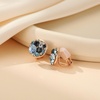 image:imageAustrian Crystal Multicolored Cilp On Earrings for Women  14K gold plated brasscolorful crystalnonpiercedsoft silicone padsgift boxBlue Main CrystalRose Goldtone