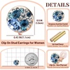 image:imageAustrian Crystal Multicolored Cilp On Earrings for Women  14K gold plated brasscolorful crystalnonpiercedsoft silicone padsgift boxBlue Main CrystalRose Goldtone
