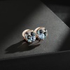image:imageAustrian Crystal Multicolored Cilp On Earrings for Women  14K gold plated brasscolorful crystalnonpiercedsoft silicone padsgift boxBlue Main CrystalRose Goldtone
