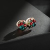 image:imageAustrian Crystal Multicolored Cilp On Earrings for Women  14K gold plated brasscolorful crystalnonpiercedsoft silicone padsgift boxChristmas Glow