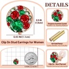 image:imageAustrian Crystal Multicolored Cilp On Earrings for Women  14K gold plated brasscolorful crystalnonpiercedsoft silicone padsgift boxChristmas Glow