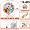image:imageAustrian Crystal Multicolored Cilp On Earrings for Women  14K gold plated brasscolorful crystalnonpiercedsoft silicone padsgift boxGolden Main CrystalRose Goldtone