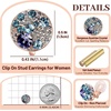 image:imageAustrian Crystal Multicolored Cilp On Earrings for Women  14K gold plated brasscolorful crystalnonpiercedsoft silicone padsgift boxPurple Main CrystalRose Goldtone