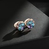 image:imageAustrian Crystal Multicolored Cilp On Earrings for Women  14K gold plated brasscolorful crystalnonpiercedsoft silicone padsgift boxPurple Main CrystalRose Goldtone