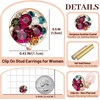 image:imageAustrian Crystal Multicolored Cilp On Earrings for Women  14K gold plated brasscolorful crystalnonpiercedsoft silicone padsgift boxRose Main CrystalRose Goldtone