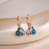 image:imageAustrian Crystal Multicolored Pear Dangle Drop Earrings for Women  14K gold plated brasscolorful crystalleverback claspgift boxPearshaped designBlue Green CrystalsRose Goldtone