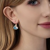 image:imageAustrian Crystal Multicolored Pear Dangle Drop Earrings for Women  14K gold plated brasscolorful crystalleverback claspgift boxPearshaped designBlue Green CrystalsRose Goldtone
