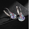 image:imageAustrian Crystal Multicolored Pear Dangle Drop Earrings for Women  14K gold plated brasscolorful crystalleverback claspgift boxPearshaped designPurple Main Crystal Silvertone