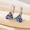 image:imageAustrian Crystal Multicolored Pear Dangle Drop Earrings for Women  14K gold plated brasscolorful crystalleverback claspgift boxPearshaped designPurple Main Crystal Silvertone