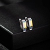 image:imageAustrian Crystal Rectangle Drop Leverback Earrings for Women  14K gold plated brassRectangle crystalsecure leverbackgift boxAurora Borealis