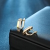 image:imageAustrian Crystal Rectangle Drop Leverback Earrings for Women  14K gold plated brassRectangle crystalsecure leverbackgift boxAurora BorealisGoldtone