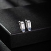 image:imageAustrian Crystal Rectangle Drop Leverback Earrings for Women  14K gold plated brassRectangle crystalsecure leverbackgift boxClear White