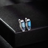 image:imageAustrian Crystal Rectangle Drop Leverback Earrings for Women  14K gold plated brassRectangle crystalsecure leverbackgift boxDark Blue