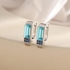 image:imageAustrian Crystal Rectangle Drop Leverback Earrings for Women  14K gold plated brassRectangle crystalsecure leverbackgift boxLight Blue