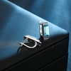 image:imageAustrian Crystal Rectangle Drop Leverback Earrings for Women  14K gold plated brassRectangle crystalsecure leverbackgift boxLight Blue