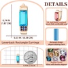 image:imageAustrian Crystal Rectangle Drop Leverback Earrings for Women  14K gold plated brassRectangle crystalsecure leverbackgift boxLight BlueGoldtone