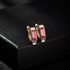 image:imageAustrian Crystal Rectangle Drop Leverback Earrings for Women  14K gold plated brassRectangle crystalsecure leverbackgift boxPinkGoldtone