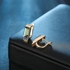 image:imageAustrian Crystal Rectangle Drop Leverback Earrings for Women  14K gold plated brassRectangle crystalsecure leverbackgift boxVitrail MediumGoldtone