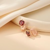 image:imageAustrian Crystal Round Cilp On Stud Earrings for Women  14K gold plated brassround crystalnonpierced cliponsoft silicone padsgift boxBurgundyGoldtone