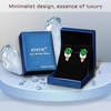 image:imageAustrian Crystal Round Cilp On Stud Earrings for Women  14K gold plated brassround crystalnonpierced cliponsoft silicone padsgift boxEmeraldGoldtone