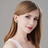 image:imageAustrian Crystal Round Cilp On Stud Earrings for Women  14K gold plated brassround crystalnonpierced cliponsoft silicone padsgift boxEmeraldGoldtone