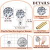 image:imageAustrian Crystal Round Cilp On Stud Earrings for Women  14K gold plated brassround crystalnonpierced cliponsoft silicone padsgift boxWhite ClearSilvertone