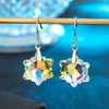 image:imageAustrian Crystal Snowflake Drop Dangle Earrings for Women 925 Sterling Silver Hook Hypoallergenic Jewelry Christmas GiftAurora Borealis