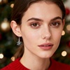 image:imageAustrian Crystal Snowflake Drop Dangle Earrings for Women 925 Sterling Silver Hook Hypoallergenic Jewelry Christmas GiftBlack