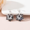 image:imageAustrian Crystal Snowflake Drop Dangle Earrings for Women 925 Sterling Silver Hook Hypoallergenic Jewelry Christmas GiftBlack