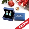 image:imageAustrian Crystal Square Dangle Drop Stud Earrings for Women  square austrian crystalbutterfly claspcute flower design14K gold plated brassgift boxAquamarine