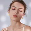 image:imageAustrian Crystal Square Dangle Drop Stud Earrings for Women  square austrian crystalbutterfly claspcute flower design14K gold plated brassgift boxYellow