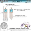 image:imageAustrian Crystal Square Tassel Dangle Drop Earrings for Women  14K gold plated brassSquare Austrian CrystalSparkle CZ TasselProm Party EarringsAquamarine