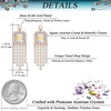 image:imageAustrian Crystal Square Tassel Dangle Drop Earrings for Women  14K gold plated brassSquare Austrian CrystalSparkle CZ TasselProm Party EarringsAurora Borealis