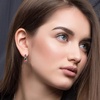 image:imageAustrian Crystal Teardrop Dangle Earrings for Women 14K Gold Plated Hypoallergenic Drop Stud EarringsVitrail Medium