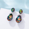 image:imageAustrian Crystal Teardrop Dangle Earrings for Women 14K Gold Plated Hypoallergenic Drop Stud EarringsVitrail Medium