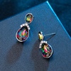 image:imageAustrian Crystal Teardrop Dangle Earrings for Women 14K Gold Plated Hypoallergenic Drop Stud EarringsVitrail Medium