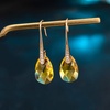 image:imageAustrian Crystal Teardrop Dangle Earrings for Women Drop Hook Earring 14K Rose Gold Plated Hypoallergenic Jewelry Yellow