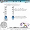 image:imageAustrian Crystal Teardrop Dangling Earrings for Women 14K Gold Plated Hypoallergenic Long Drop Tassel EarringAquamarine