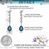 image:imageAustrian Crystal Teardrop Dangling Earrings for Women 14K Gold Plated Hypoallergenic Long Drop Tassel EarringDark Blue