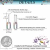 image:imageAustrian Crystals Paperclip Drop Earrings for Women 14K Gold Plated Double Huggie Dangle Earrings Hypoallergenic Sparkly JewelryMulticolor Oval DropSilvertone