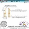image:imageAustrian Crystals Paperclip Drop Earrings for Women 14K Gold Plated Double Huggie Dangle Earrings Hypoallergenic Sparkly JewelryOval DropGoldtone