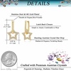 image:imageAustrian Crystals Paperclip Drop Earrings for Women 14K Gold Plated Double Huggie Dangle Earrings Hypoallergenic Sparkly JewelryStar DropGoldtone
