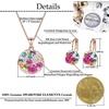 image:imageAustrian Crystals Round Disc Pendant Necklace Earrings Set for Women 14K Gold Plated Jewelry Sets