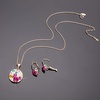 image:imageAustrian Crystals Round Disc Pendant Necklace Earrings Set for Women 14K Gold Plated Jewelry Sets
