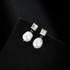 image:imageBaroque Pearl Drop Dangle Earrings for Women Cubic Crystal 14K Gold Plated Hypoallergenic Statement Jewelry GiftGold