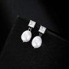 image:imageBaroque Pearl Drop Dangle Earrings for Women Cubic Crystal 14K Gold Plated Hypoallergenic Statement Jewelry GiftSilver