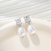 image:imageBaroque Pearl Drop Dangle Earrings for Women Cubic Crystal 14K Gold Plated Hypoallergenic Statement Jewelry GiftSilver